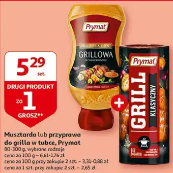 Auchan Musztarda lub przyprawa do grilla w tubce, Prymat 80-300 g oferta