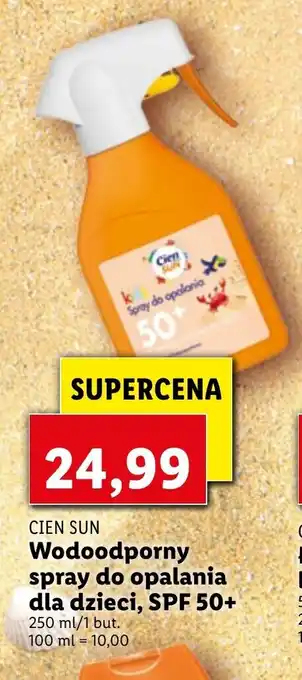 Lidl Wodoodporny spray do opalania dla dzieci SPF 50+ 250ml oferta