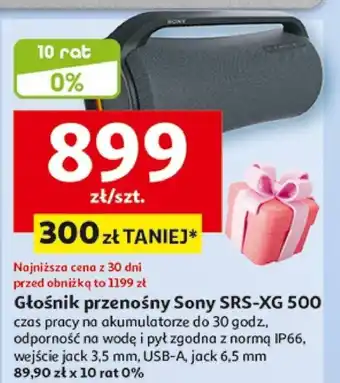 Auchan Głośnik przenośny Sony SRS-XG 500 oferta