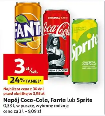 Auchan Napój Coca-Cola, Fanta lub Sprite 0,33 l oferta