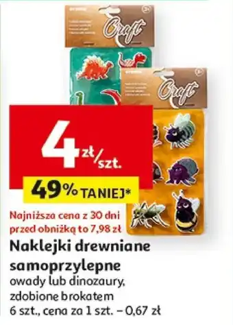 Auchan Naklejki drewniane samoprzylepne oferta