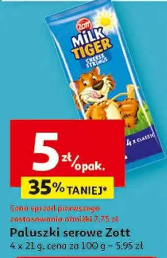 Auchan Paluszki serowe Zott 4 x 21 g oferta