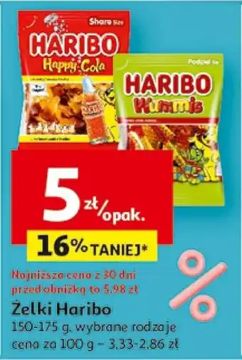 Auchan Żelki Haribo 150-175 g oferta