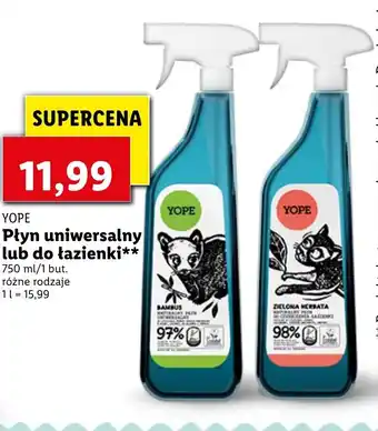 Lidl YOPE Płyn uniwersalny lub do łazienki 750ml oferta