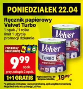 Delikatesy Centrum Ręcznik papierowy Velvet Turbo 1 rolka oferta