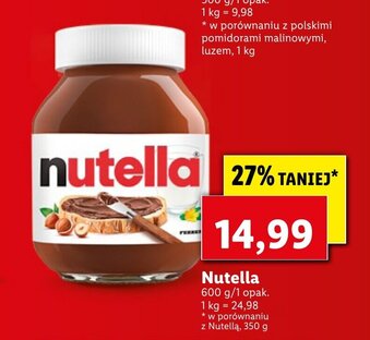 Lidl Nutella 600g oferta