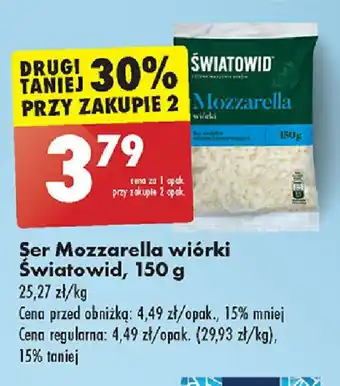 Biedronka Ser Mozzarella wiórki Światowid, 150 g oferta