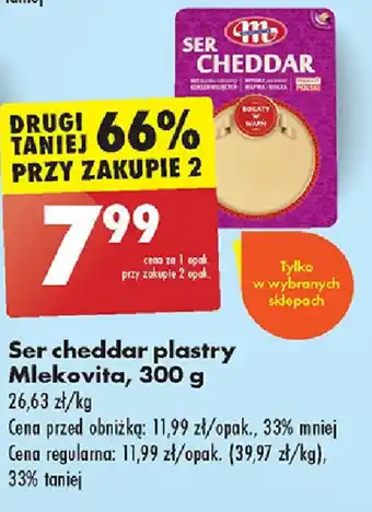 Biedronka Ser cheddar plastry Mlekovita, 300 g oferta