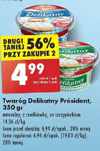 Biedronka Twaróg Delikatny Président, 350 g oferta