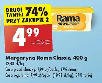 Biedronka Margaryna Rama Classic, 400 g oferta