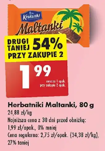 Biedronka Herbatniki Maltanki 80 g oferta