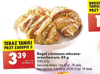 Biedronka Rogal z kremem mleczno orzechowym 85 g oferta