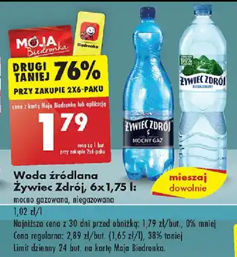 Biedronka Woda źródlana Żywiec Zdrój 1,75l oferta