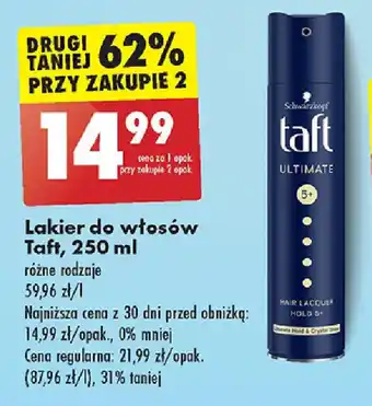 Biedronka Lakier do włosów Taft 250 ml oferta