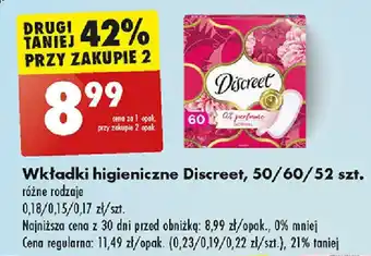 Biedronka Wkładki higieniczne Discreet 50/60/52 szt. oferta