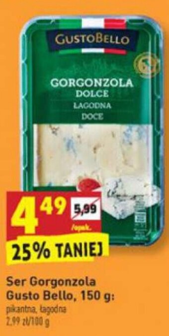 Biedronka Ser Gorgonzola Gusto Bello 150g oferta