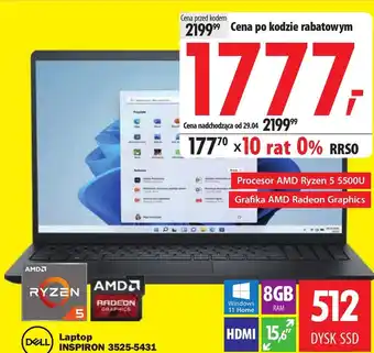 Media Expert Laptop Dell oferta