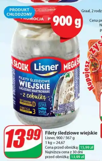 Dino Filety śledziowe wiejskie Lisner 900/567 g oferta