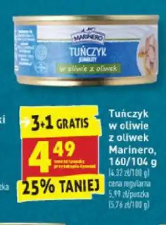 Biedronka Tuńczyk w oliwie z oliwek Marinero 160/104g oferta