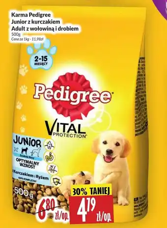 Hala Wola Karma Pedigree Junior z kurczakiem Adult z wołowiną i drobiem 500g oferta