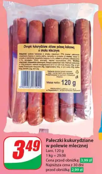 Dino Pałeczki kukurydziane w polewie mlecznej Laro 120g oferta