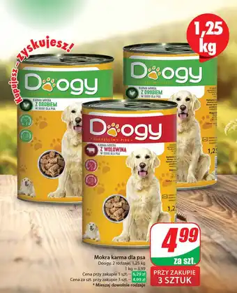 Dino Mokra karma dla psa Doogy, 1,25 kg oferta