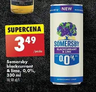 Biedronka Somersby blackcurrant & lime, 0,0%, 330 ml oferta