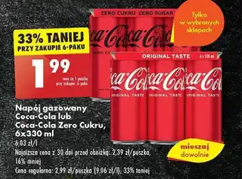 Biedronka Napój gazowany Coca-Cola lub Coca-Cola Zero Cukru, 6x330 ml oferta