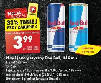 Biedronka Napój energetyczny Red Bull, 250 ml oferta
