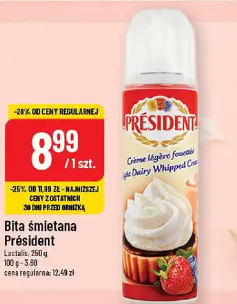 Polomarket Bita śmietana Président Lactalis 250 g oferta