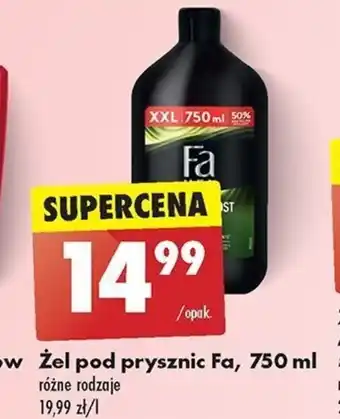 Biedronka Żel pod prysznic Fa 750 ml oferta