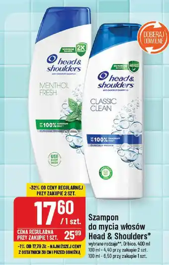 Polomarket Szampon do mycia włosów Head & Shoulders Orbico, 400 ml oferta