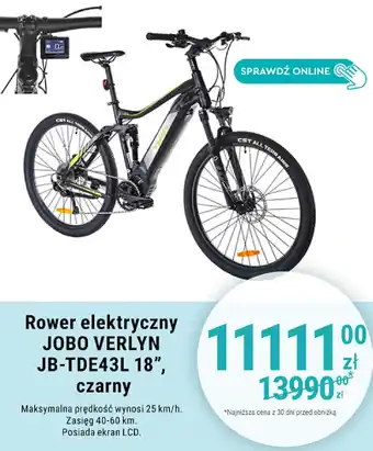 Biedronka Rower elektryczny JOBO VERLYN JB-TDE43L 18", czarny oferta