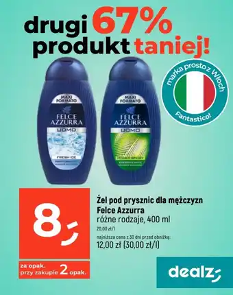 Dealz Żel pod prysznic dla mężczyzn Felce Azzurra 400 ml oferta