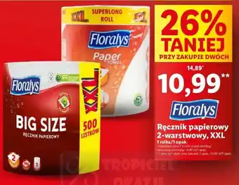 Lidl Floralys Ręcznik papierowy 2-warstwowy, XXL 1 rolka oferta