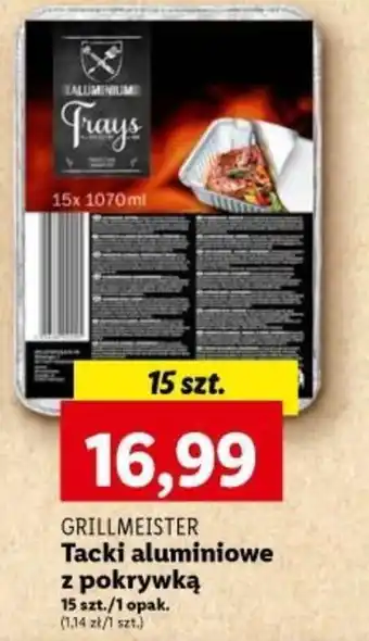 Lidl GRILLMEISTER Tacki aluminiowe z pokrywką 15 szt. oferta