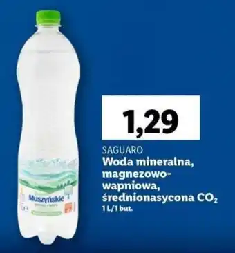 Lidl SAGUARO Woda mineralna, magnezowo-wapniowa, średnionasycona CO2 1 l oferta