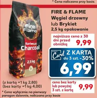 Kaufland FIRE & FLAME Węgiel drzewny lub Brykiet 2,5 kg oferta