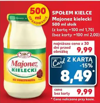 Kaufland SPOŁEM KIELCE Majonez kielecki 500 ml oferta
