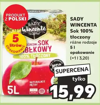 Kaufland SADY WINCENTA Sok 100% tłoczony 5 l oferta