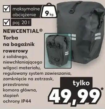 Kaufland NEWCENTIAL Torba na bagażnik rowerowy 20l oferta