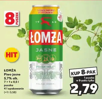 Kaufland ŁOMŻA Piwo jasne 5,7% alk. 7+1 x 0,5l oferta