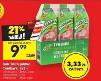 Twój Market Sok 100% jabłko Tymbark, 3x1 I oferta