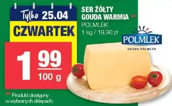 Spar SER ŻÓŁTY GOUDA WARMIA POLMLEK 100g oferta