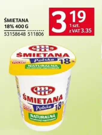 Selgros ŚMIETANA 18% 400 G oferta