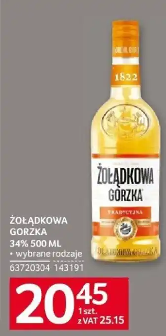 Selgros ŻOŁĄDKOWA GORZKA 34% 500ML oferta