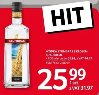 Selgros WÓDKA STUMBRAS Z KŁOSEM 40% 500ML oferta