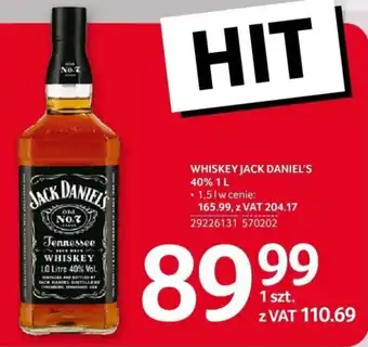 Selgros WHISKEY JACK DANIEL'S 40% 1L oferta