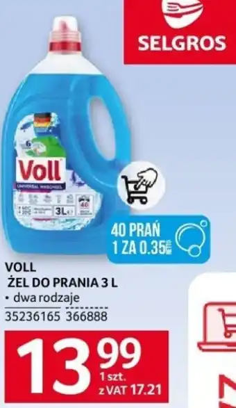 Selgros VOLL ŻEL DO PRANIA 3L oferta