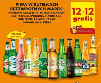 Biedronka PIWA W MAREK HEINEKEN CARLSBERG ŁOMŻA LECH EASY LECH FREE DESPERADOS HARDMADE SOMERSBY ŻYWIEC KARMI CAPTAIN JACK oferta